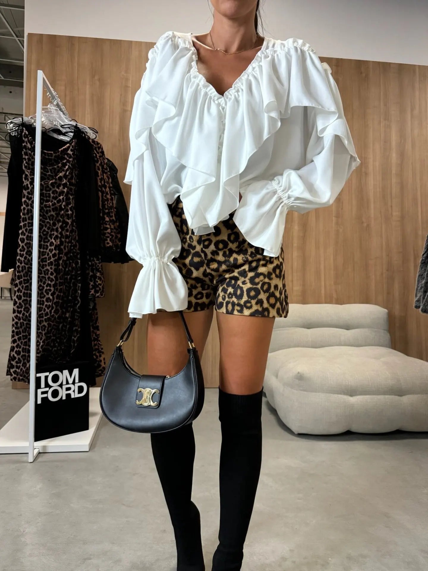 Bohemian  Ruffles Long Sleeves Oversize Shirts Tops