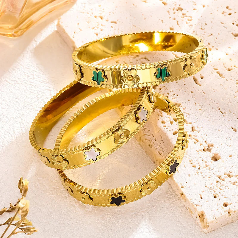 18k Gold Plated Lucky 4 Leaf Clover Bracelet