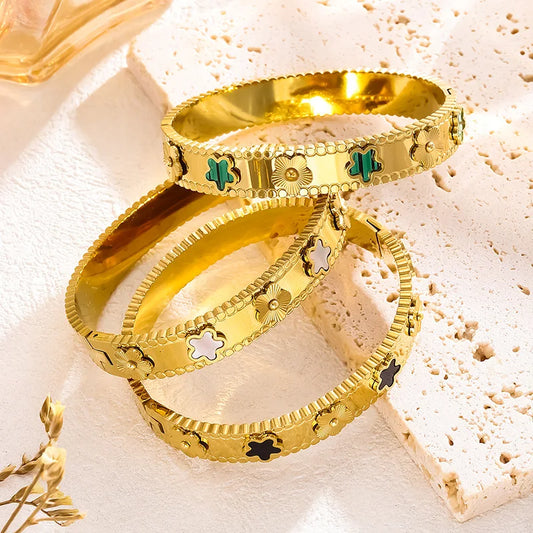 18k Gold Plated Lucky 4 Leaf Clover Bracelet