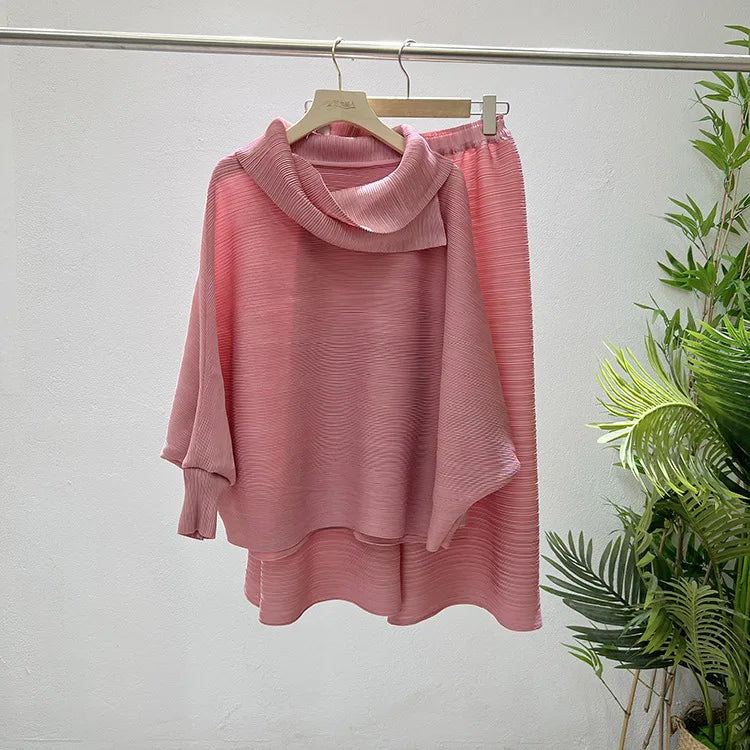 Perfected Charm Batwing Sleeve Top and Wide Leg Trousers Matching Set