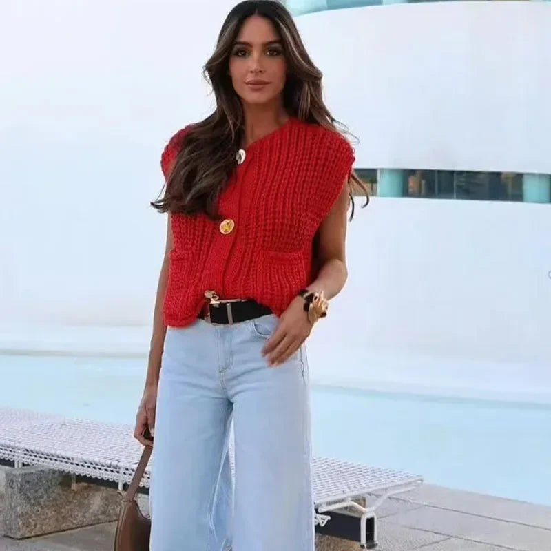 Knit Sweater  Sleeveless Vests