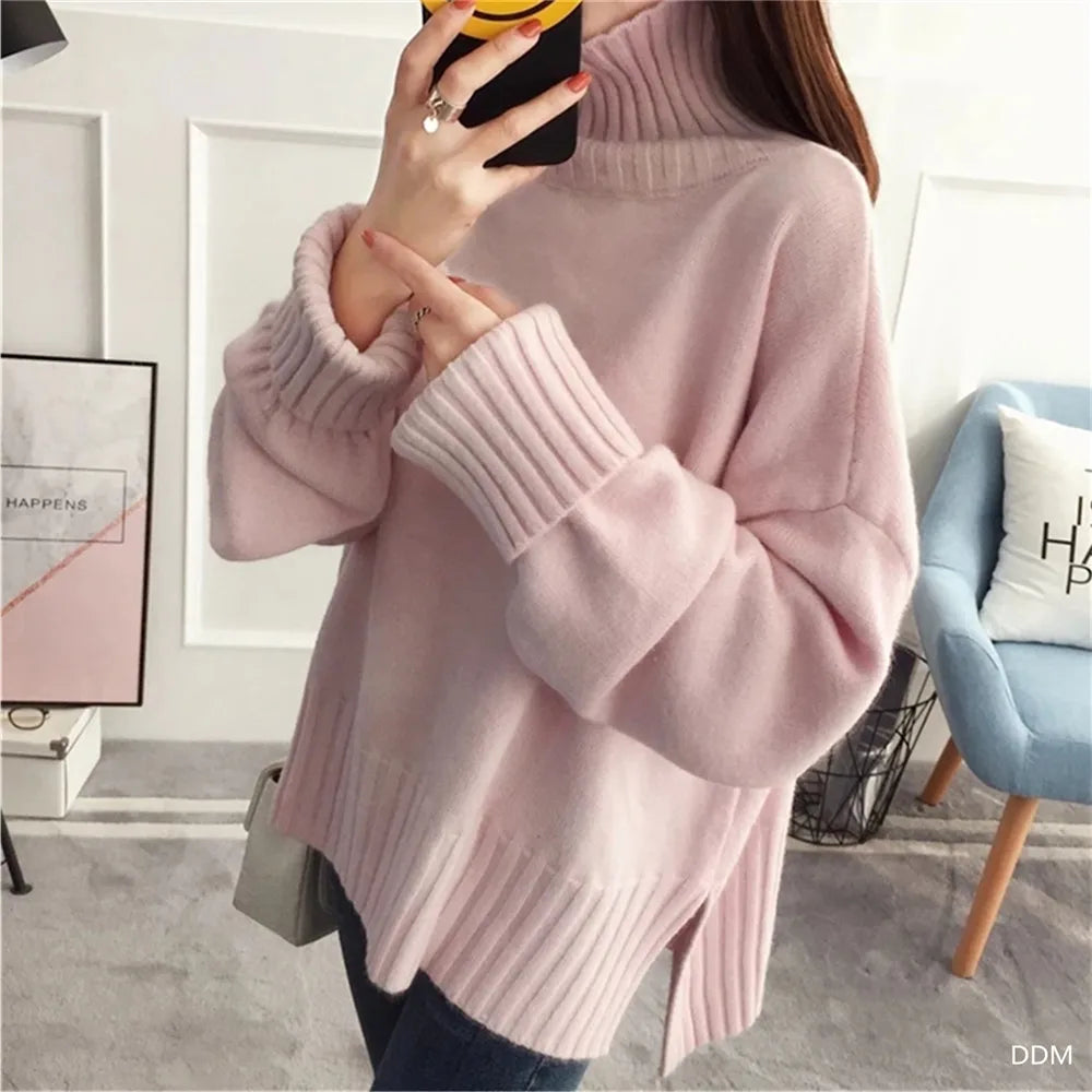 Fabulous Turtleneck  Knit Loose Sweater with Sleeves