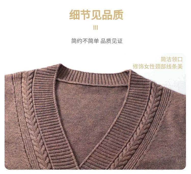 New Vintage  Button Cardigans Sweaters Coat with  Long Sleeve