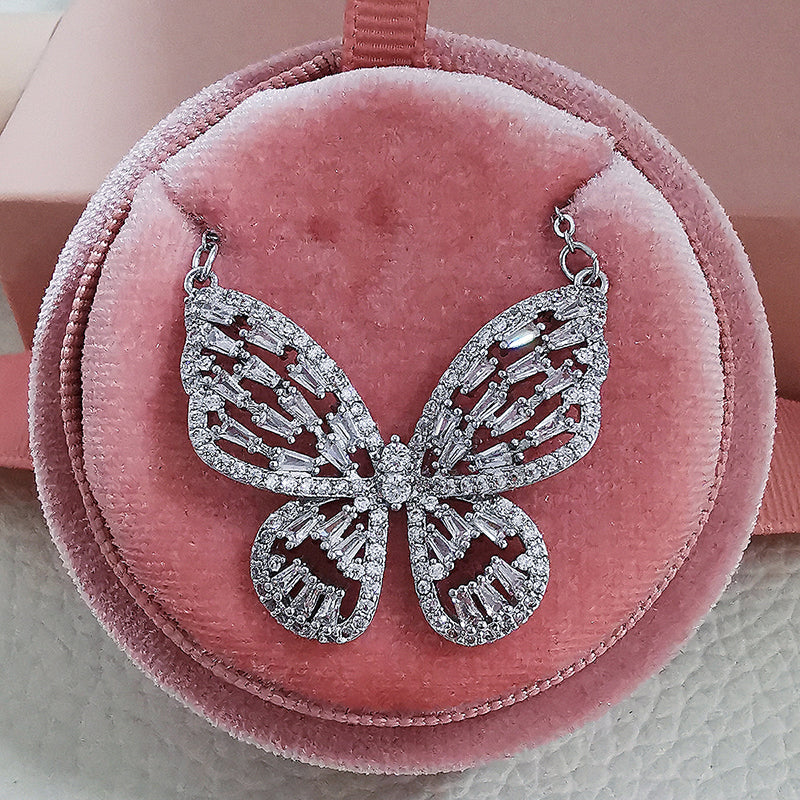 4 Piece Luxury Butterfly Set - Necklace, Bracelet, Earrings, Ring (Adjustable)