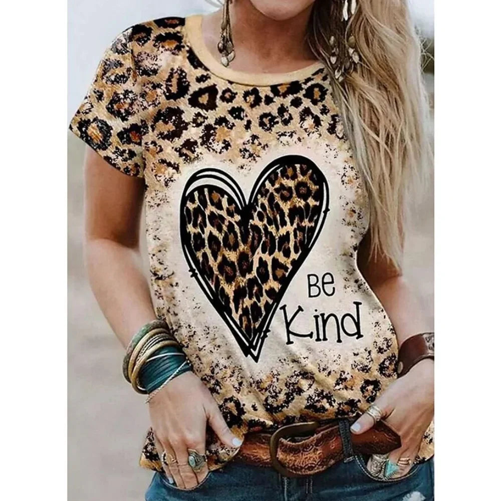 Leopard Heart Oversized T-shirt