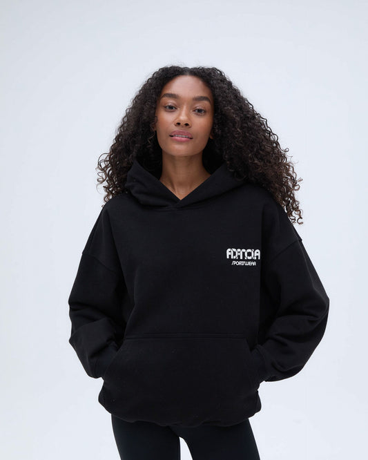 Sportswear Oversized Hoodie - Black/Marshmallow White