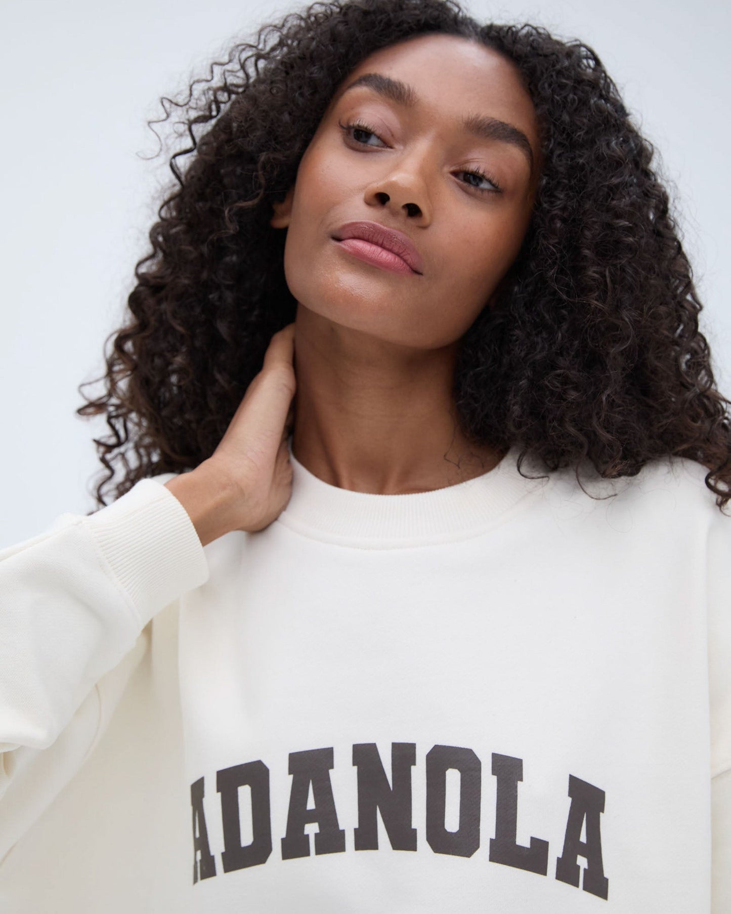 Varsity Oversized Sweatshirt - Marshmallow White/Coffee Bean
