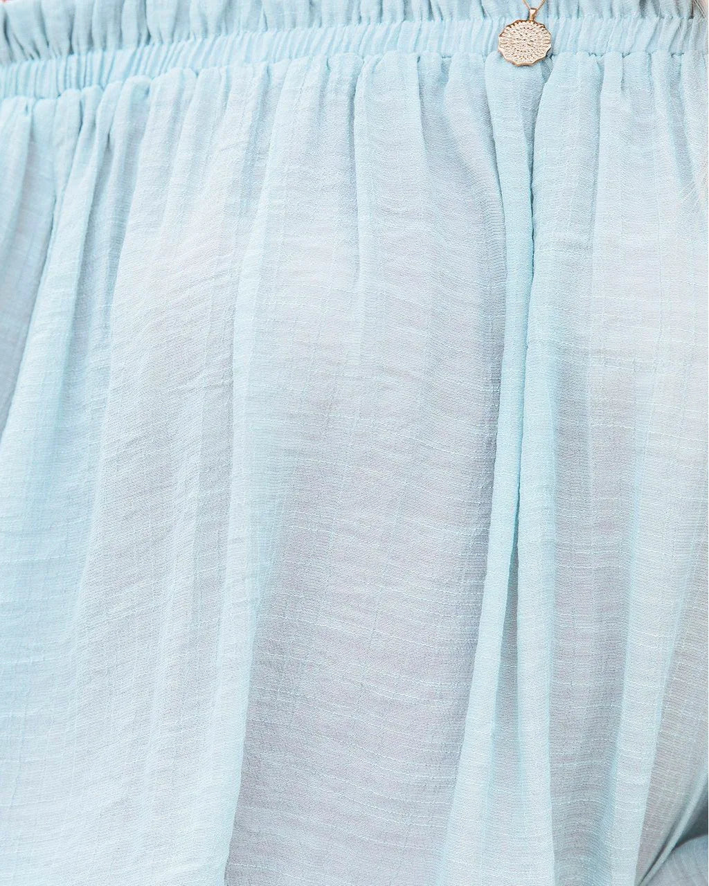 Orange Red  Off Shoulder Flare Long Sleeve Blouse