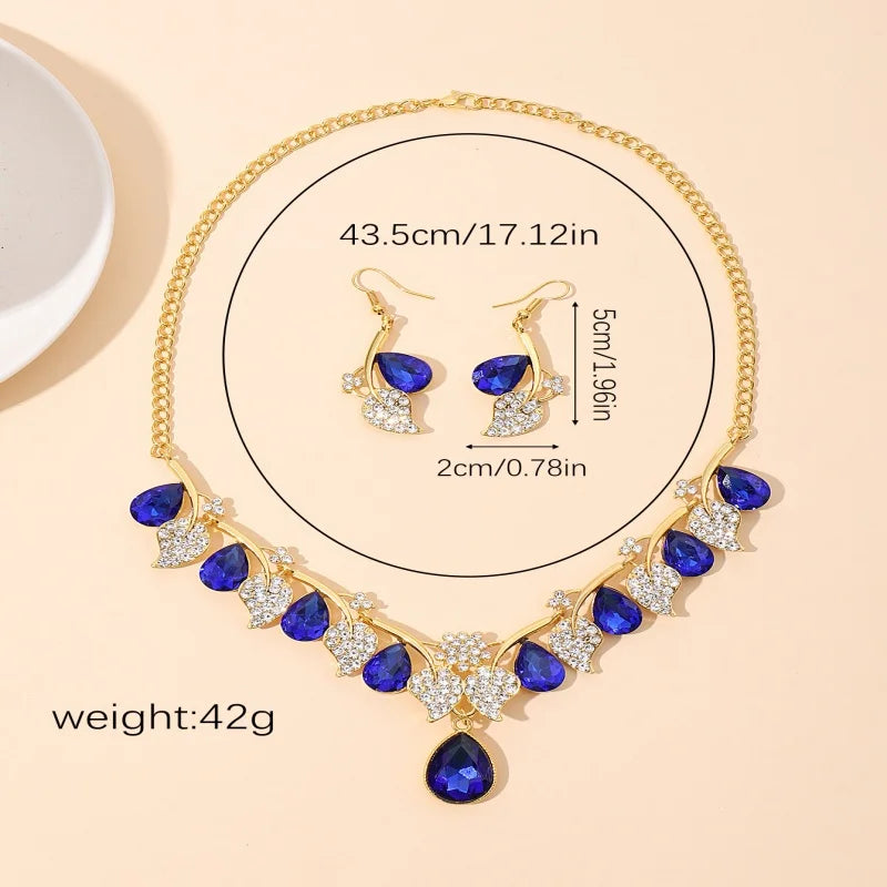 Water Drop CZ Matching Necklace & Earrings Set