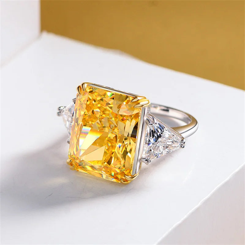 Large Square CZ Stone Ring