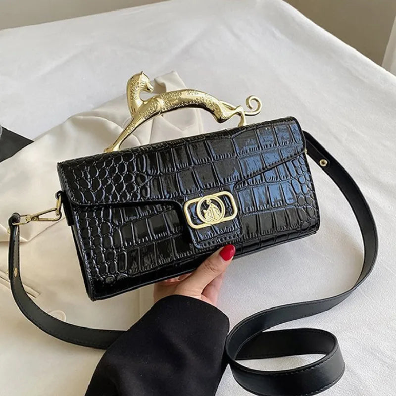 Unique Cat Handle Luxury Eco Leather Shoulder Bag