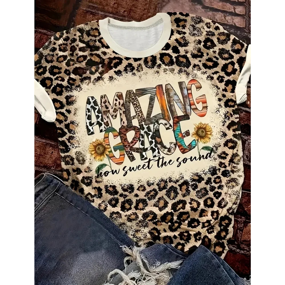 Leopard Heart Oversized T-shirt