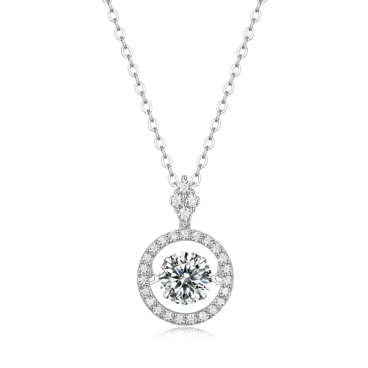 Brilliant Beating Heart 1 Carat Diamond Pendant Necklace - GRA Certified Moissanite