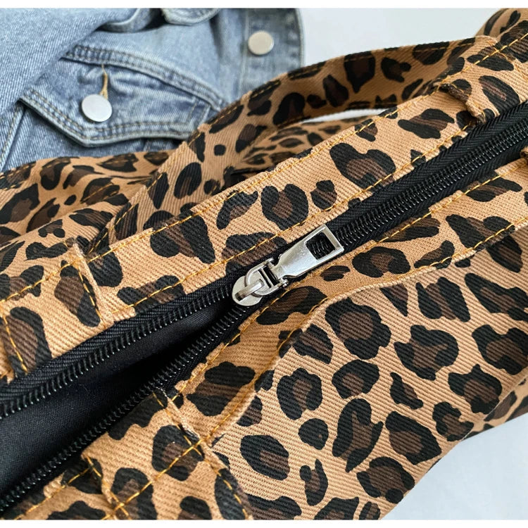 Versatile Casual Leopard Print Canvas Fashionable Crossbody Shoulder Bag