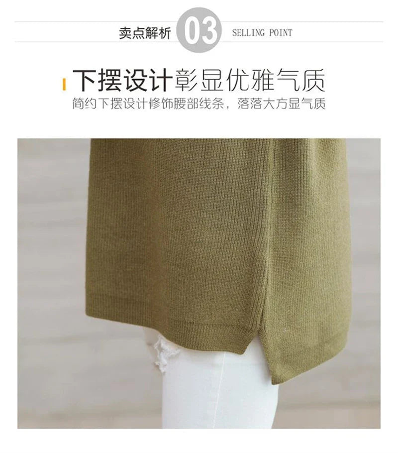 New Cashmere Style Knitted  Casual V-neck Pullover