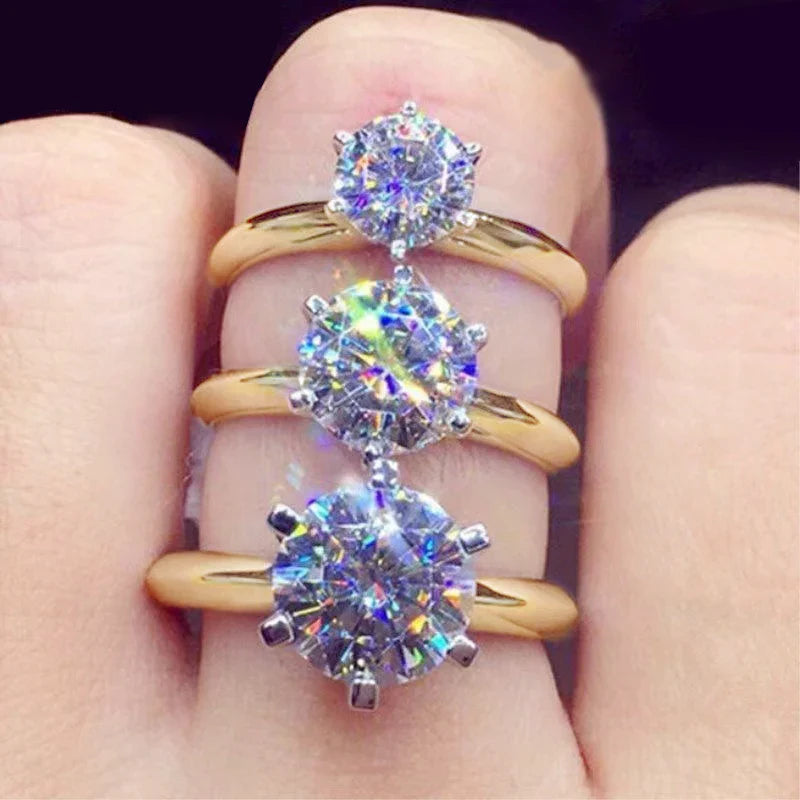 Moissanite Diamond Solitaire Engagement/Promise Ring