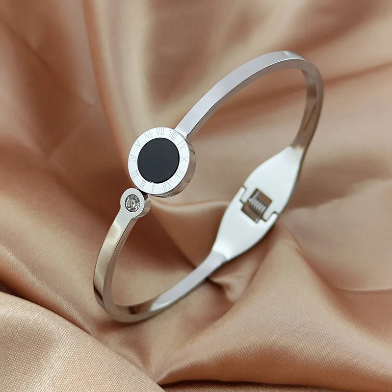 Black Shell Roman Bangle Bracelet