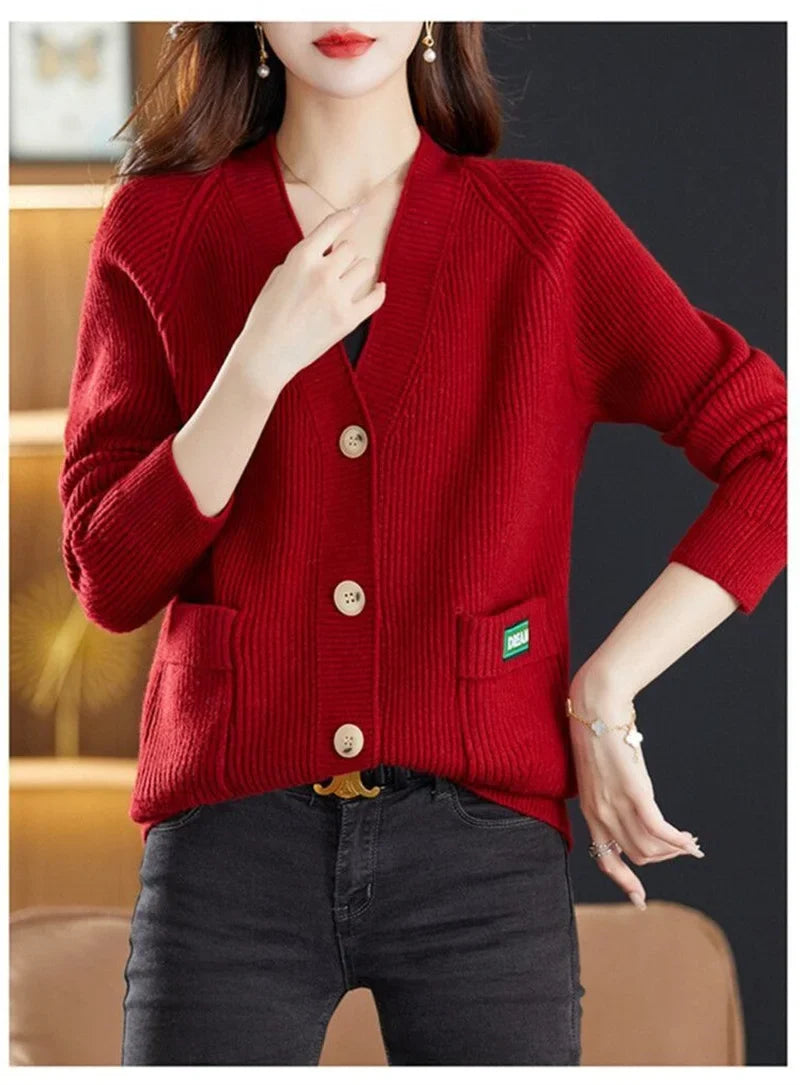 Sweater  V-neck  Cardigan Jacket