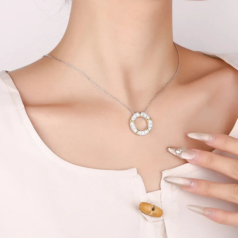 Dazzling Moissanite Two Tone Lab Diamond Jewelry Set