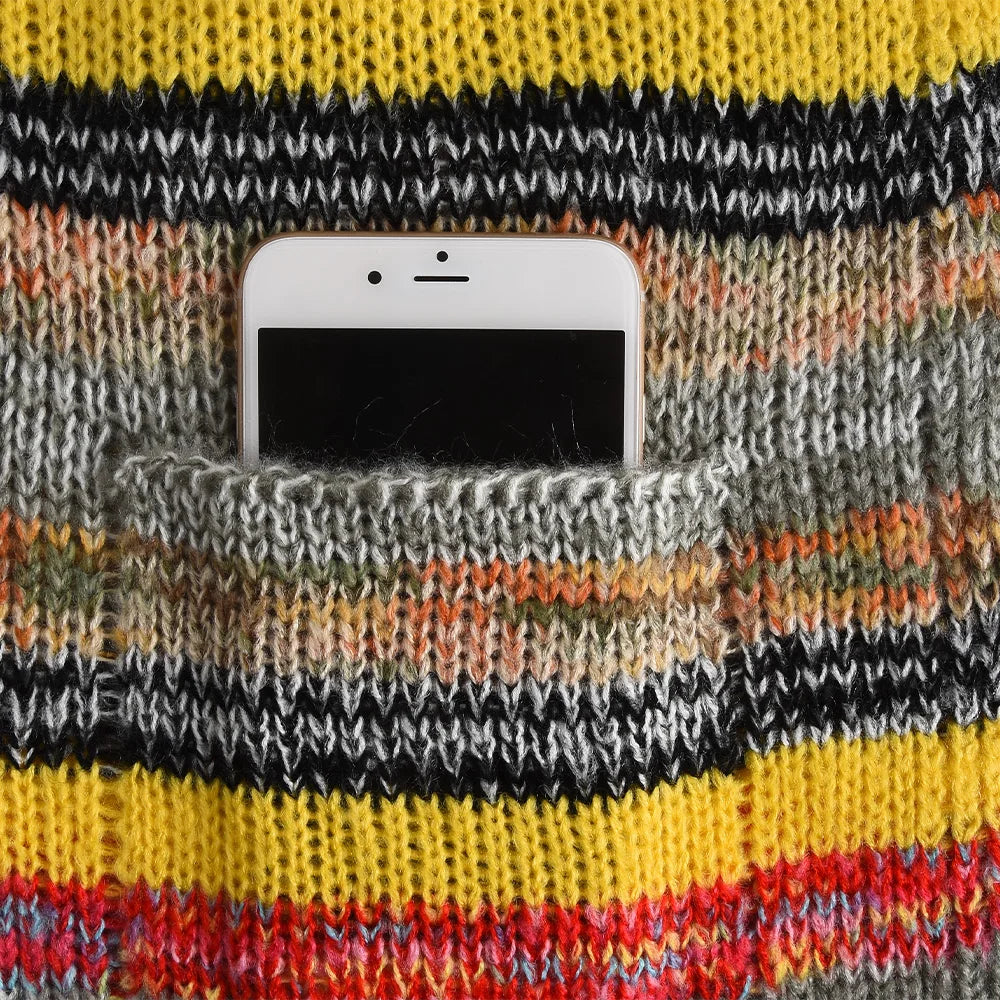 Many Colors Sweater Knitted Cardigan