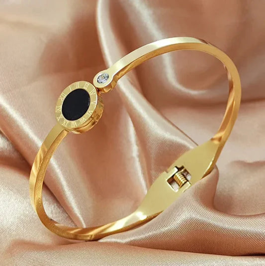 Black Shell Roman Bangle Bracelet