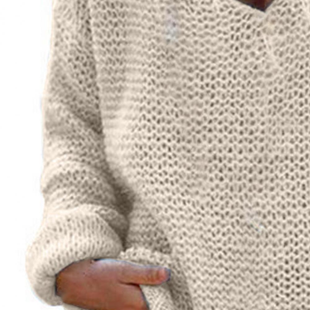 Trendy  Loose Fit V-Neck Sweater Knitted Top