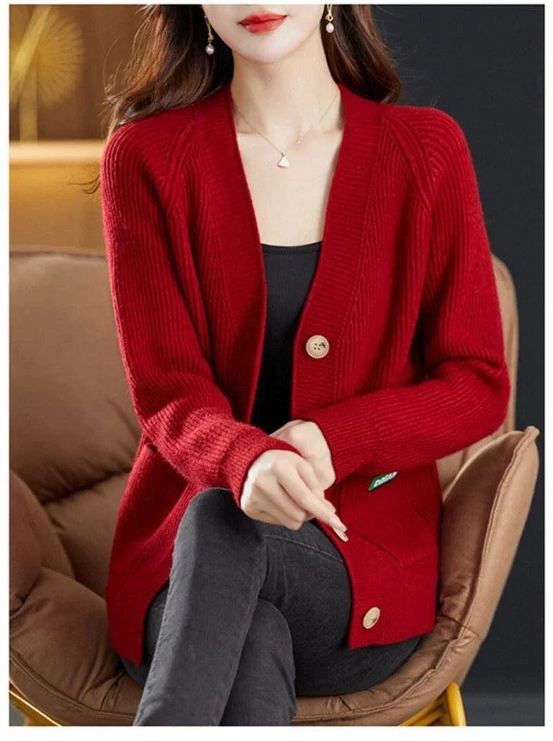 Sweater  V-neck  Cardigan Jacket