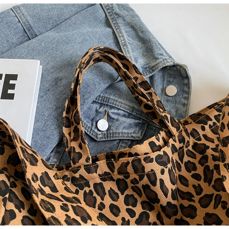 Versatile Casual Leopard Print Canvas Fashionable Crossbody Shoulder Bag