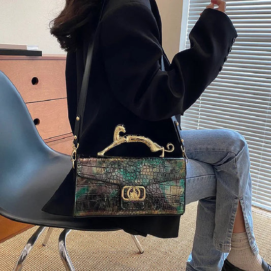 Unique Cat Handle Luxury Eco Leather Shoulder Bag