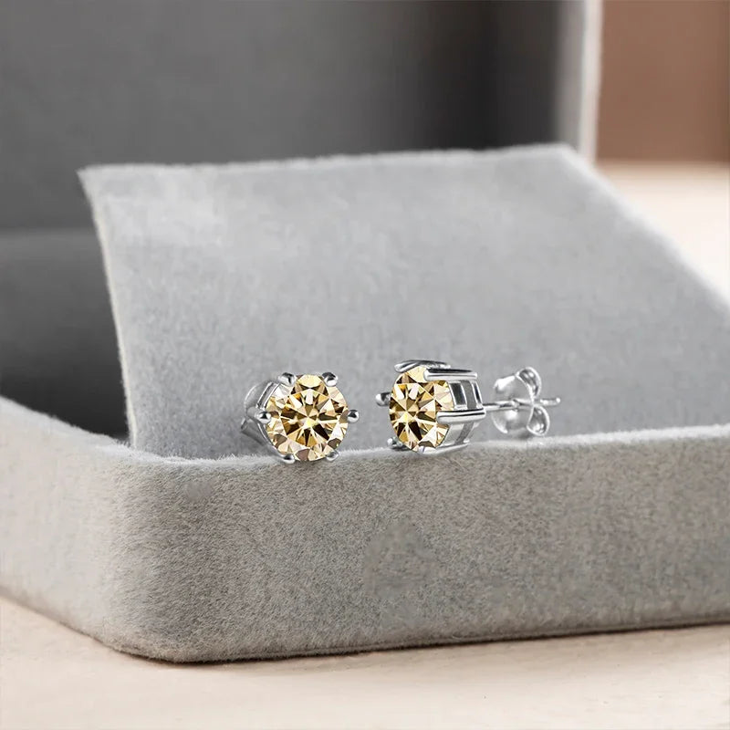 Solitaire Sterling Silver Moissanite Diamond Jewelry Set