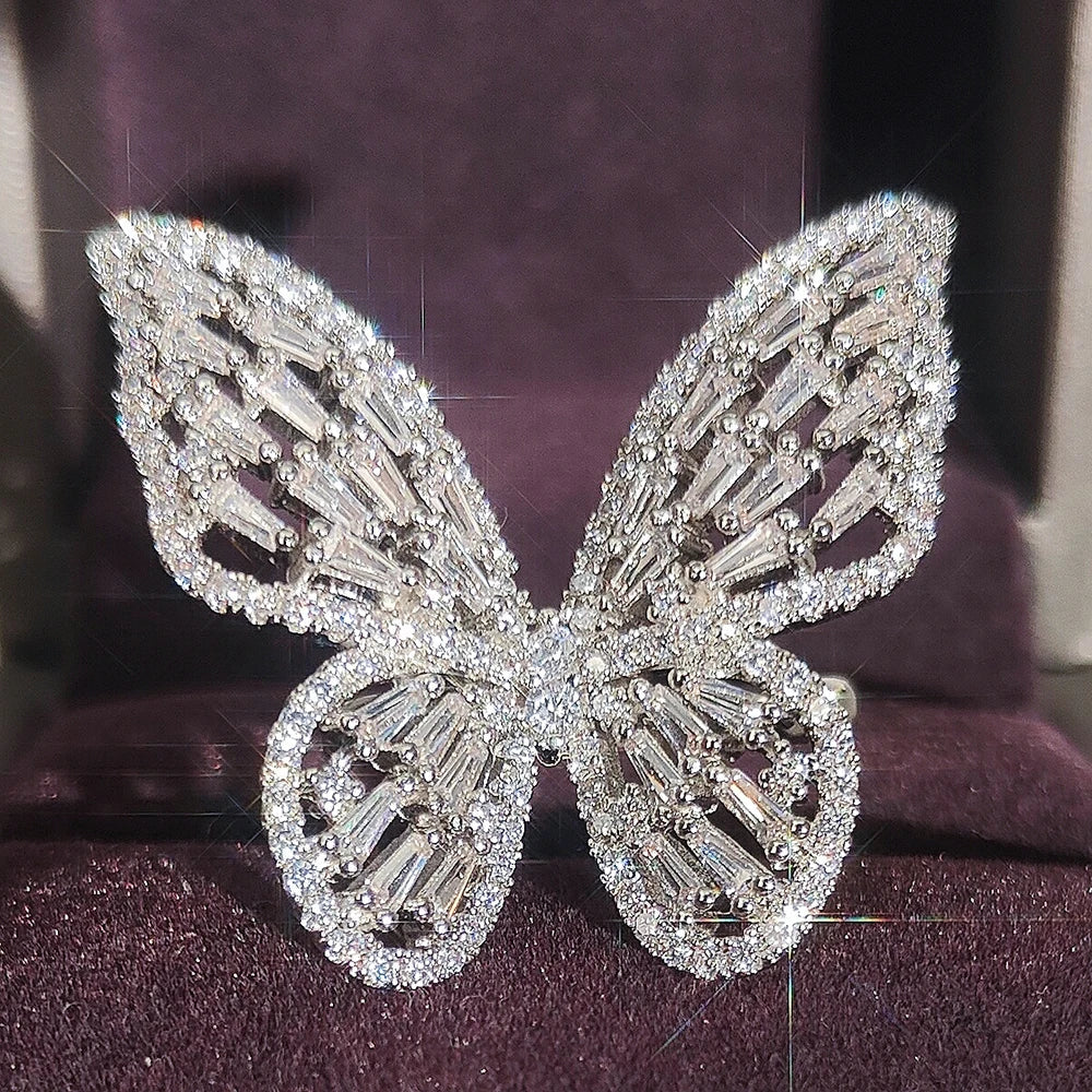 4 Piece Luxury Butterfly Set - Necklace, Bracelet, Earrings, Ring (Adjustable)