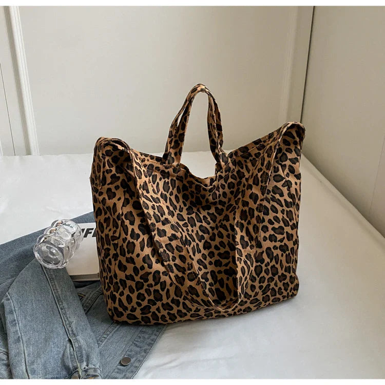 Versatile Casual Leopard Print Canvas Fashionable Crossbody Shoulder Bag