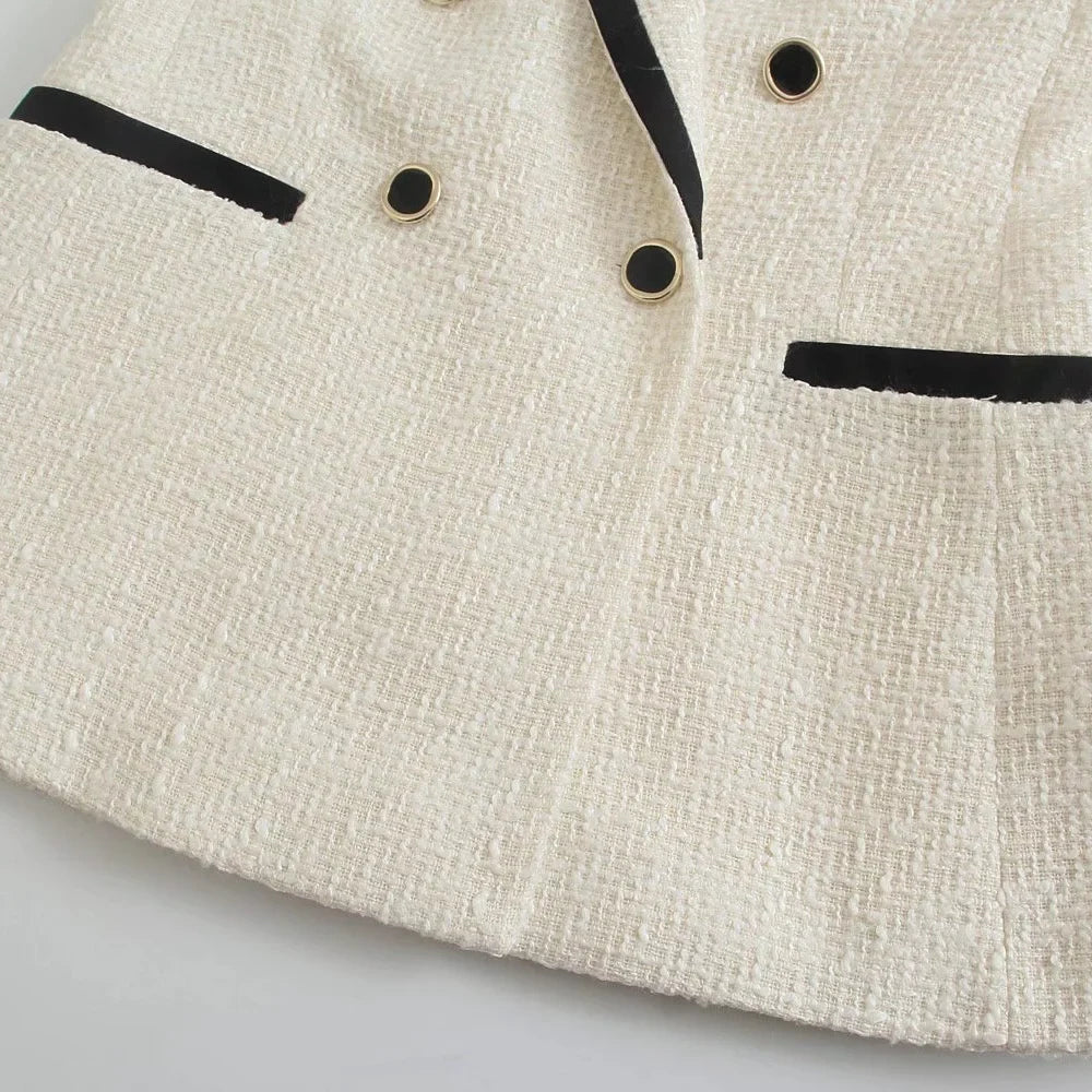 On-Trend Double Breasted Knitted Blazer