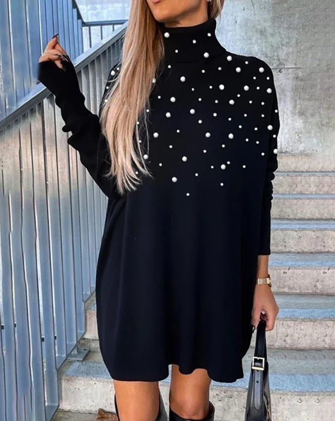Sparkling Joy Pearl Embellished Mini Dress