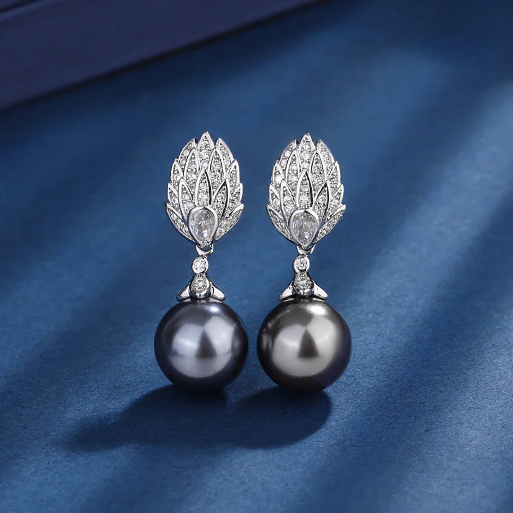 Unique Black Pearl Pendant, Necklace, Earring, Jewelry Set