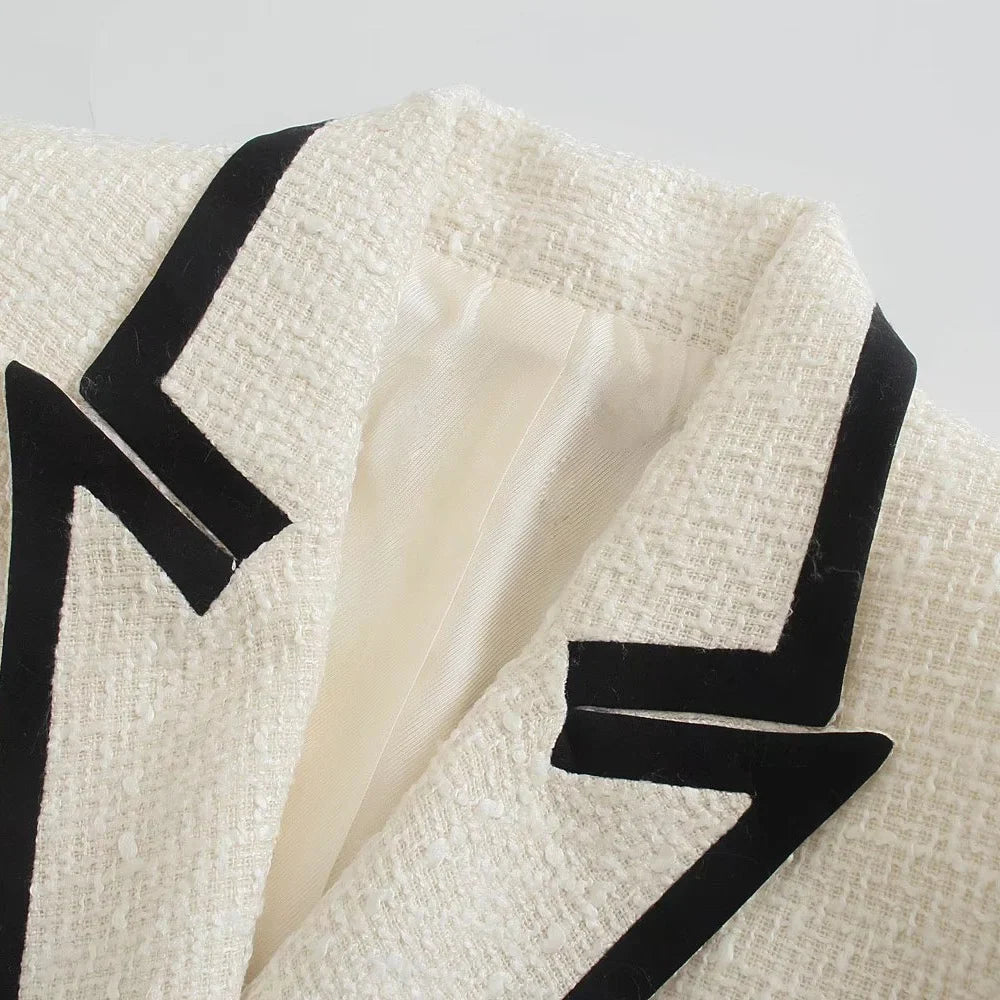 On-Trend Double Breasted Knitted Blazer