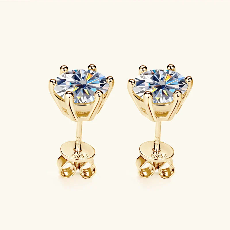 Sterling Silver and AAA Moissanite Diamond Solitaire Pendant Necklace & Earrings Set