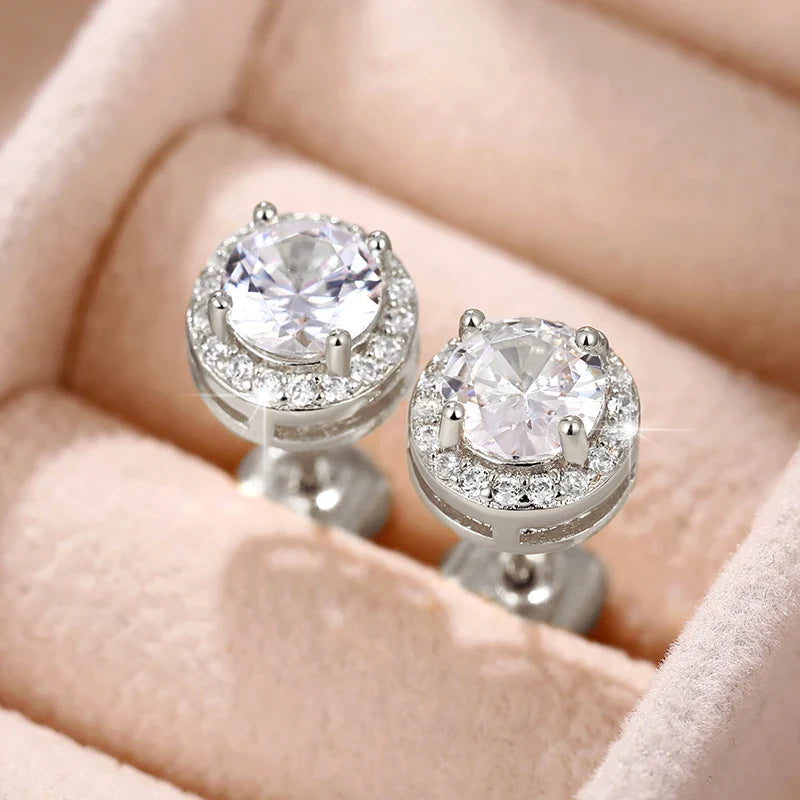 Simple Versatile Women Stud Earrings Square/Round Shaped