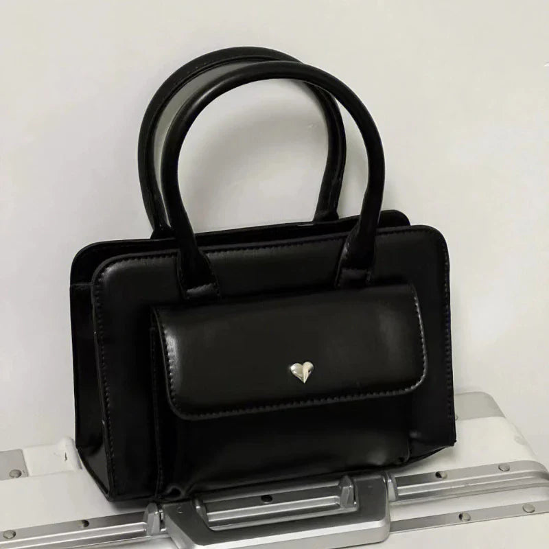 Black Versatile Elegant  Eco Leather Crossbody Bag