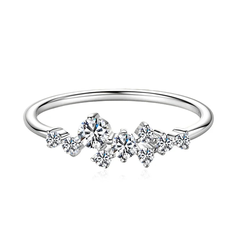 Flawless Moissanite Diamond Sterling Silver Eternity Ring