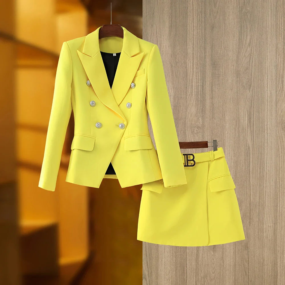 Style Struck Blazer & Skirt Two-Piece Set