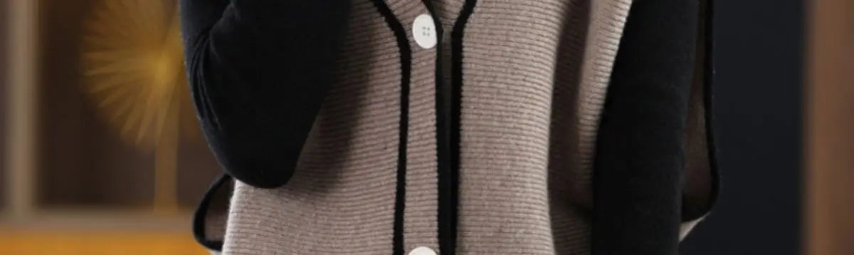 Versatile  V-neck Knitted Cardigan Vest