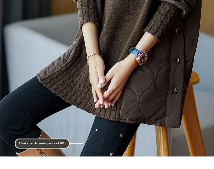 Trendy Knit Top Sweater with  Long Sleeves