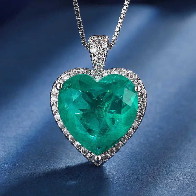 Sterling Silver Heart-shaped Pendant & Earrings Jewelry Set