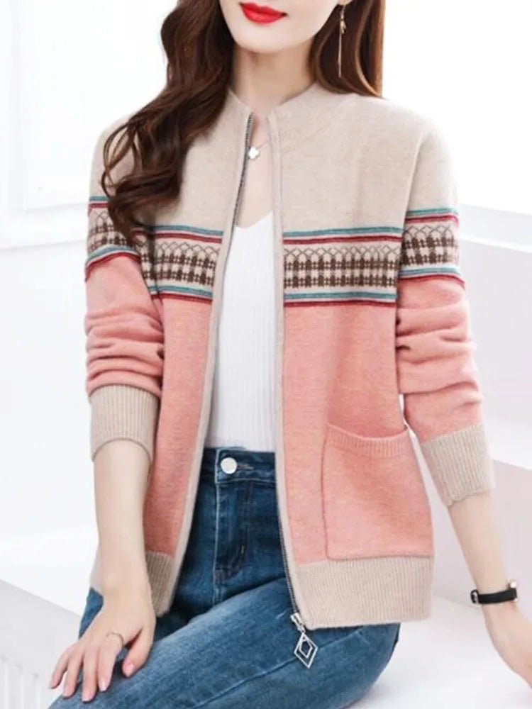 Country Western Style Retro  Casual Jacket Zipper Cardigan