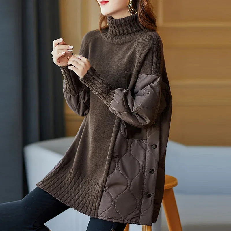 Trendy Knit Top Sweater with  Long Sleeves