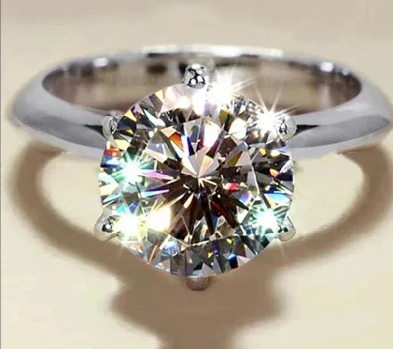 GRA Certified Flawless D Color Moissanite VVS1 Solitaire Ring - Engagement, Promise, Wedding Band