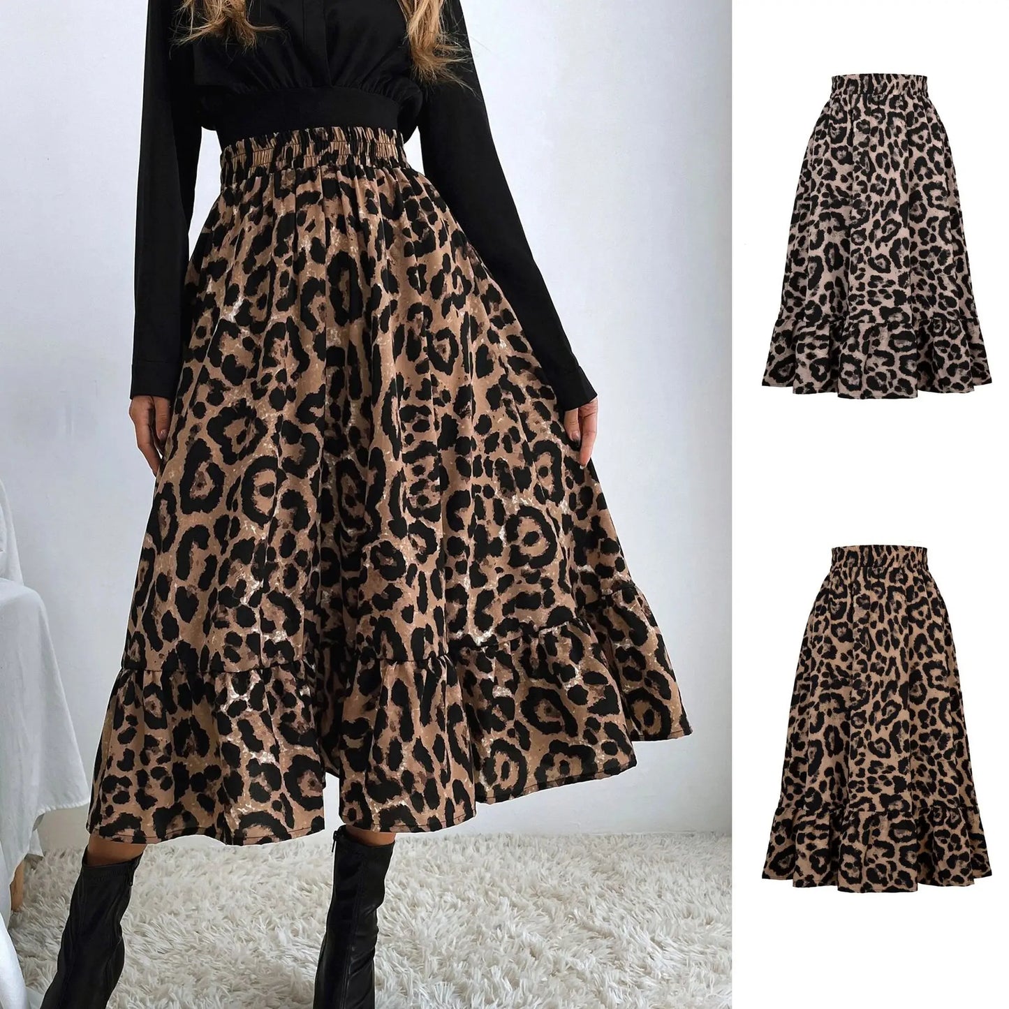 Wildy Poised High Waist Animal Print Skirt