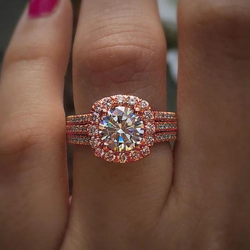 Brilliant CZ Luxury Cocktail Engagement Ring
