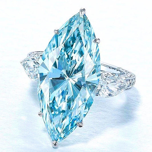 Sky Blue Topaz Marquise Stone Ring